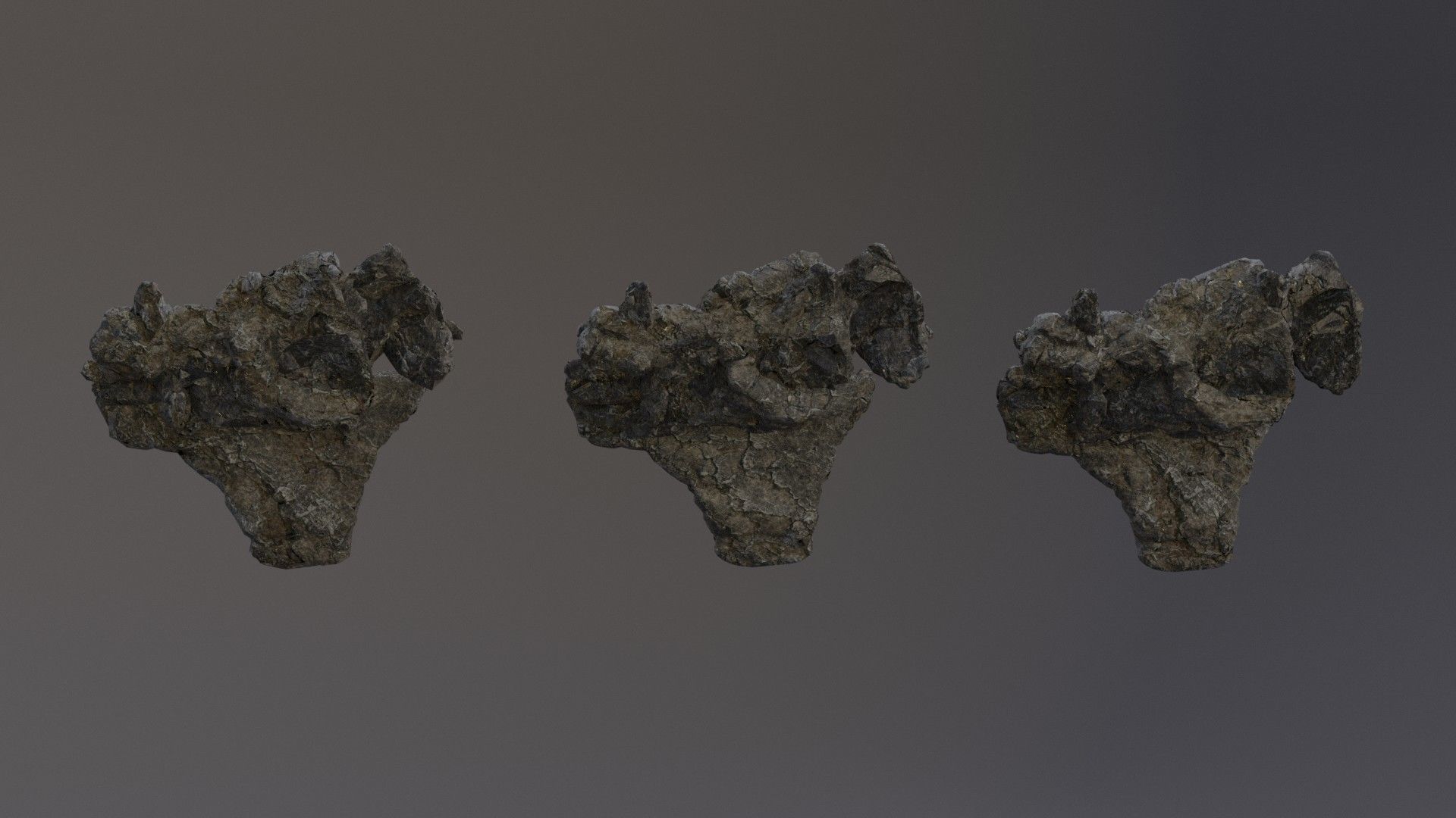 Low Poly Cliff Rock Set For Games Low-poly 3D model_41