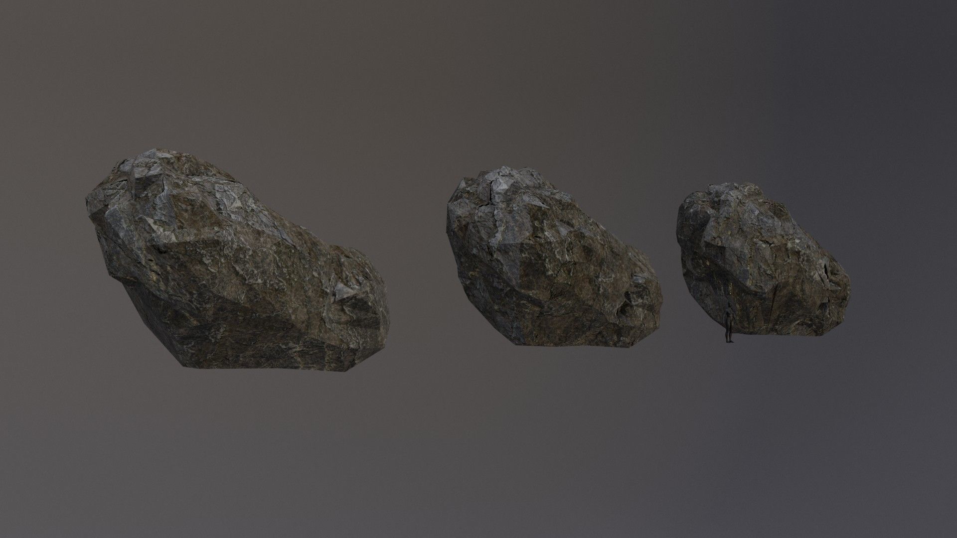 Low Poly Cliff Rock Set For Games Low-poly 3D model_5