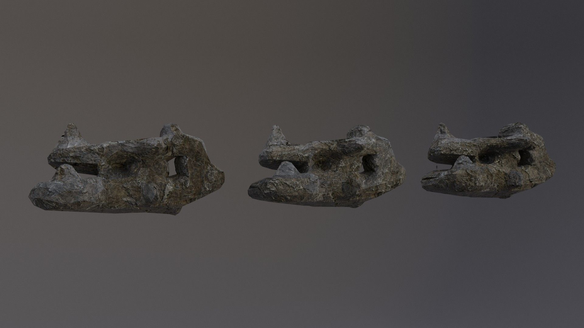 Low Poly Cliff Rock Set For Games Low-poly 3D model_31