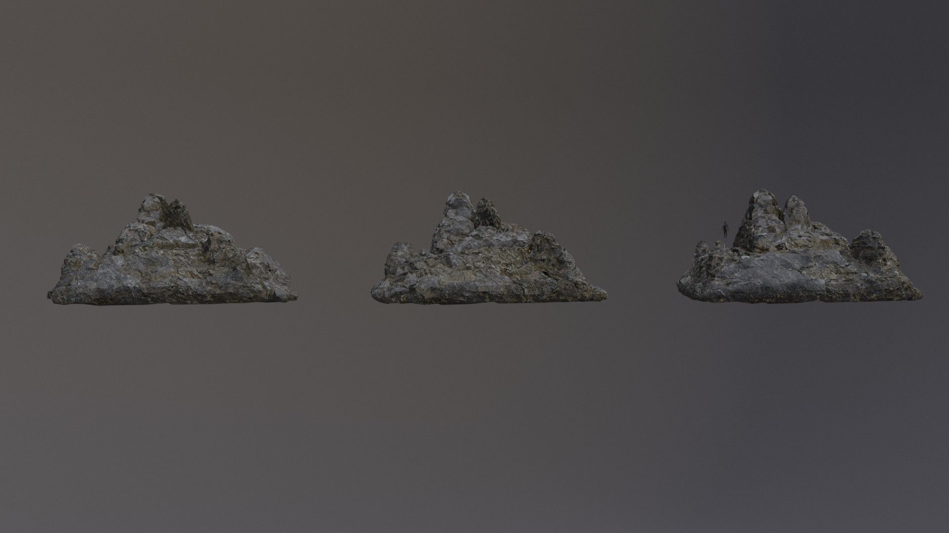 Low Poly Cliff Rock Set For Games Low-poly 3D model_43