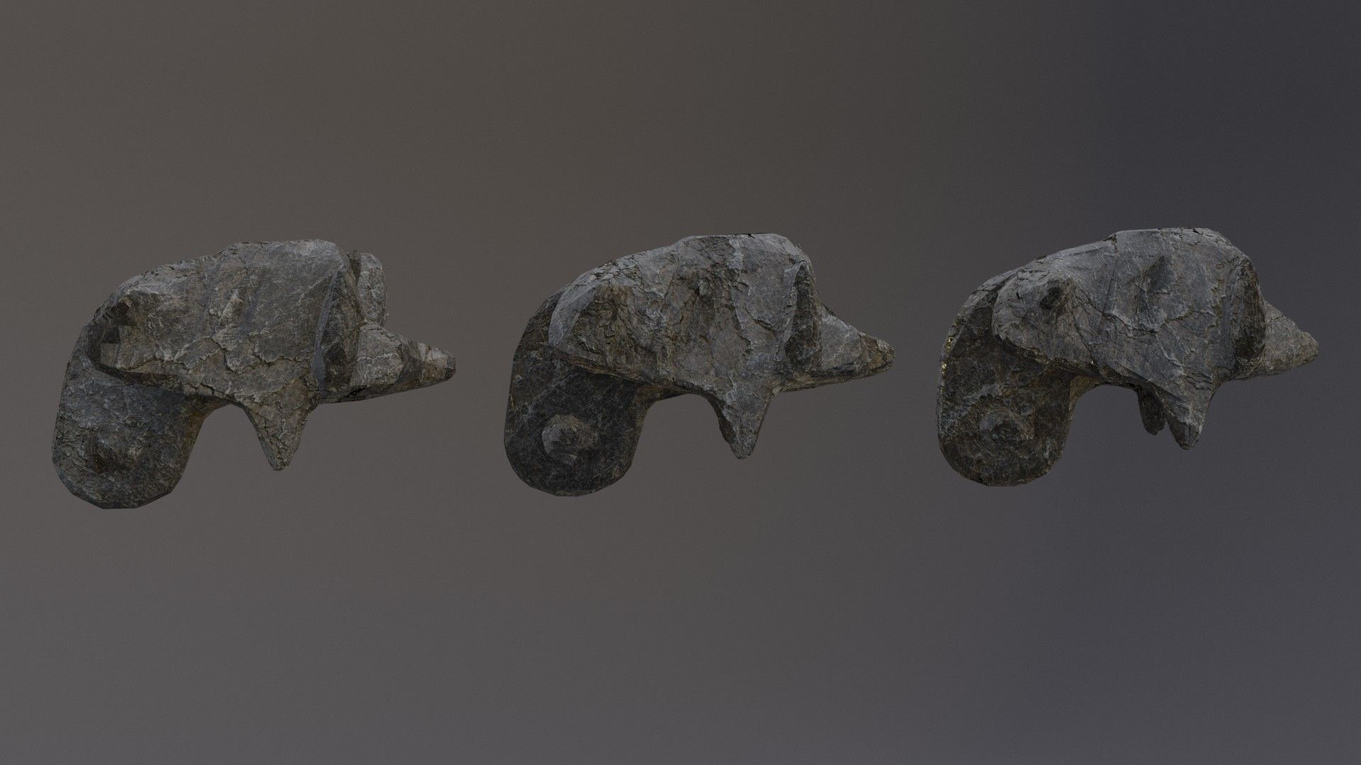 Low Poly Cliff Rock Set For Games Low-poly 3D model_37