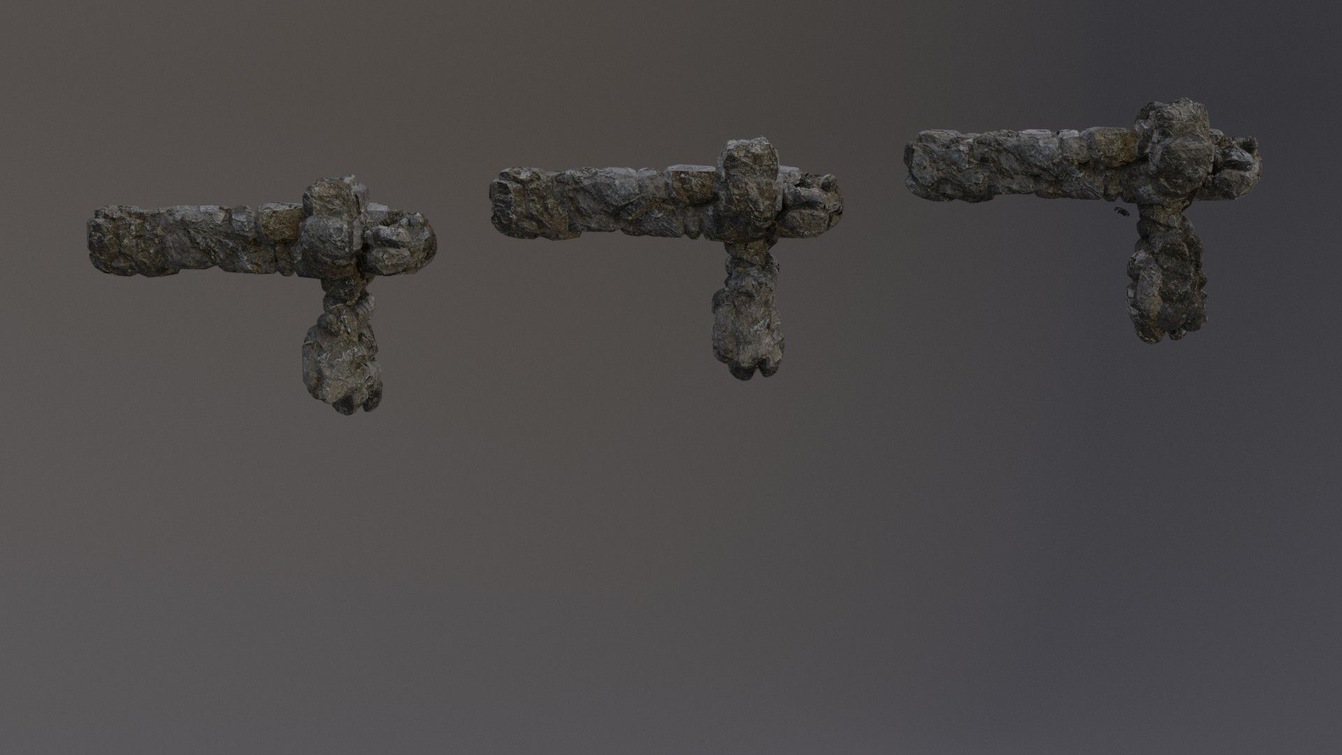 Low Poly Cliff Rock Set For Games Low-poly 3D model_20