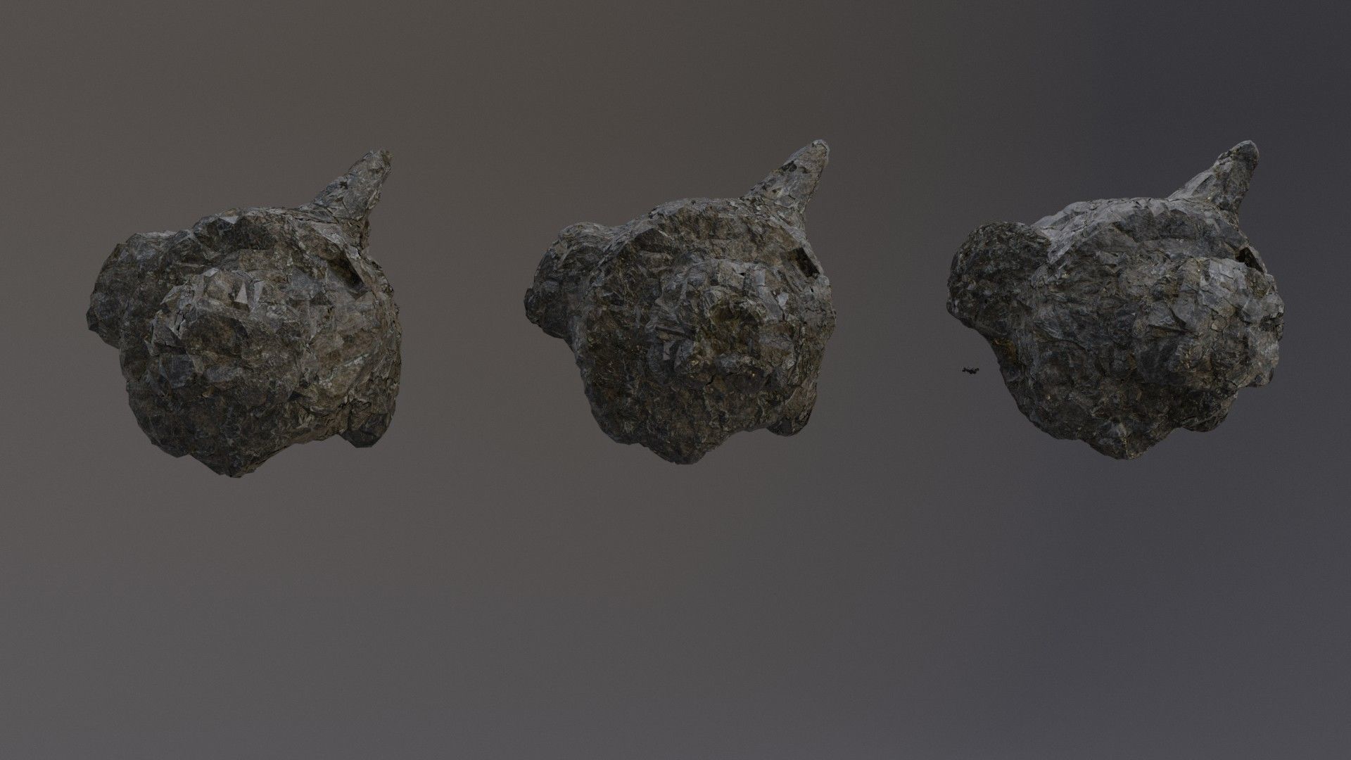 Low Poly Cliff Rock Set For Games Low-poly 3D model_12