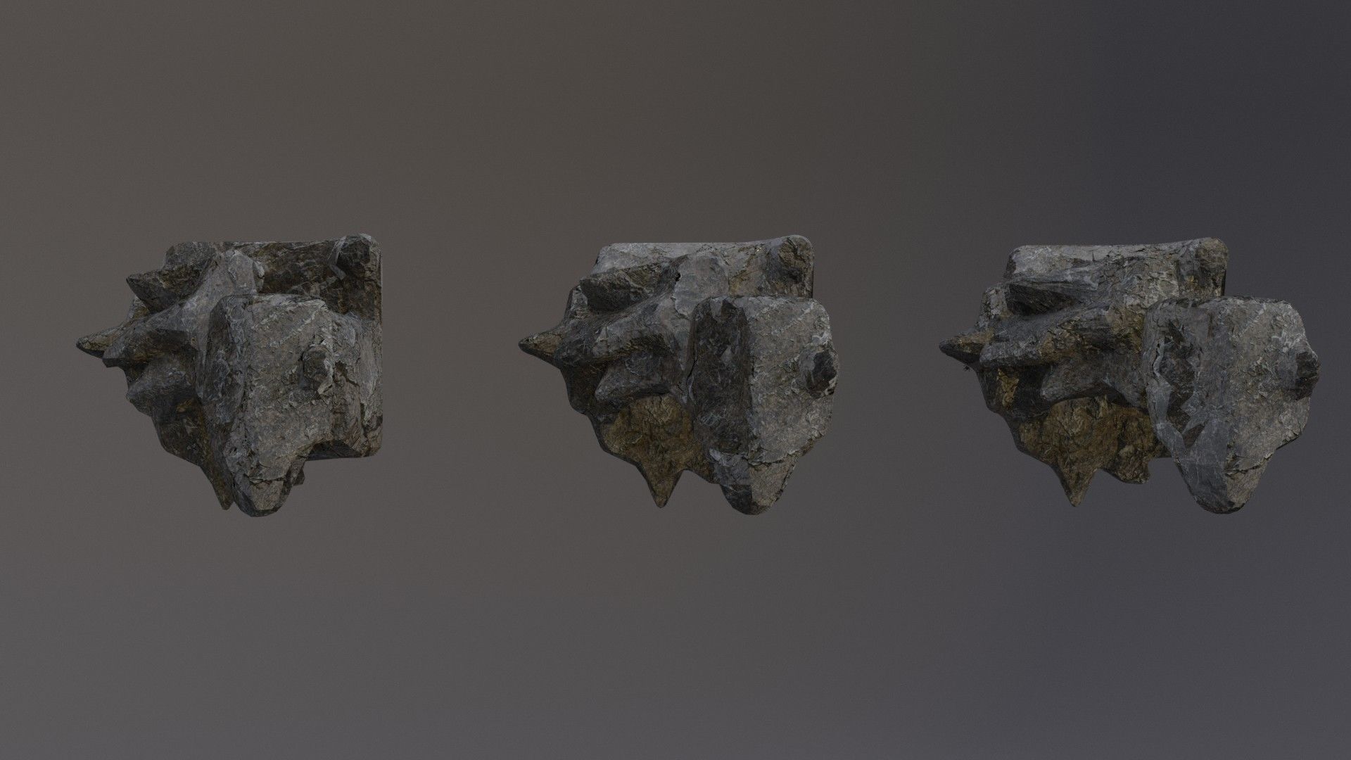 Low Poly Cliff Rock Set For Games Low-poly 3D model_27