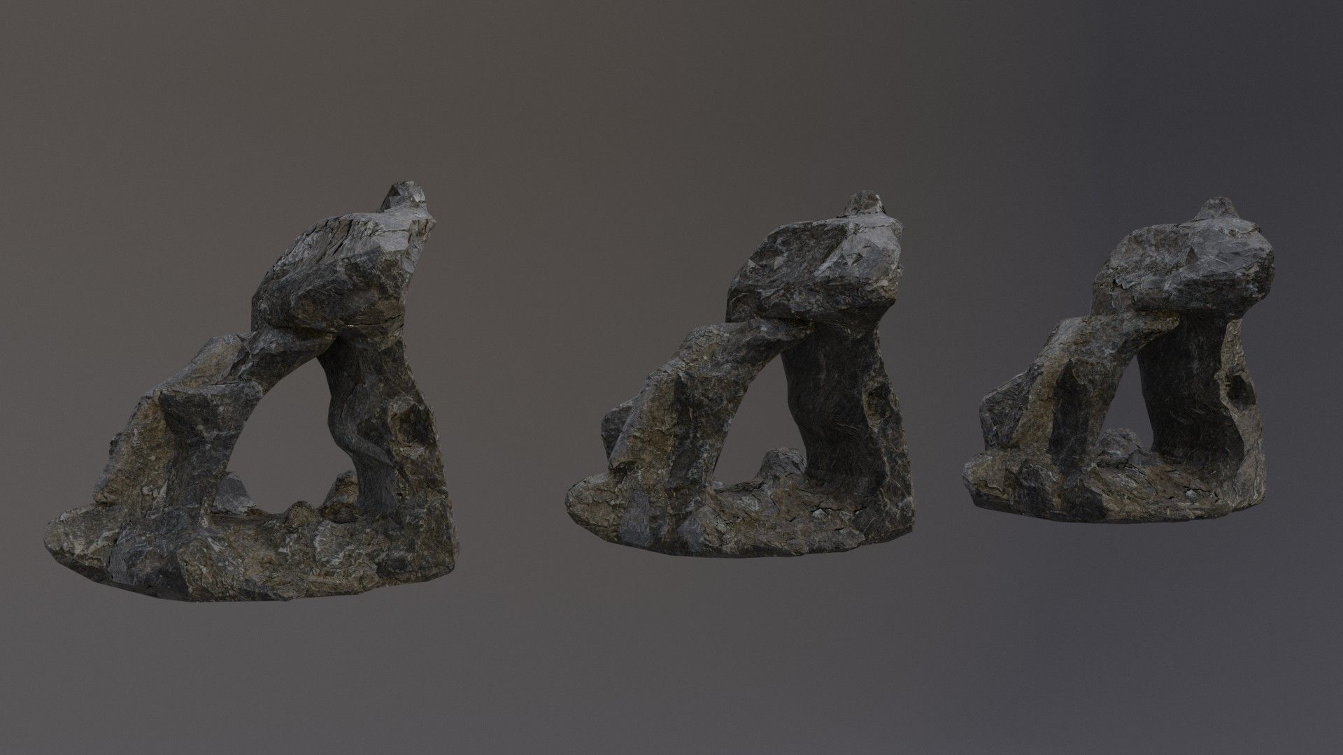 Low Poly Cliff Rock Set For Games Low-poly 3D model_26
