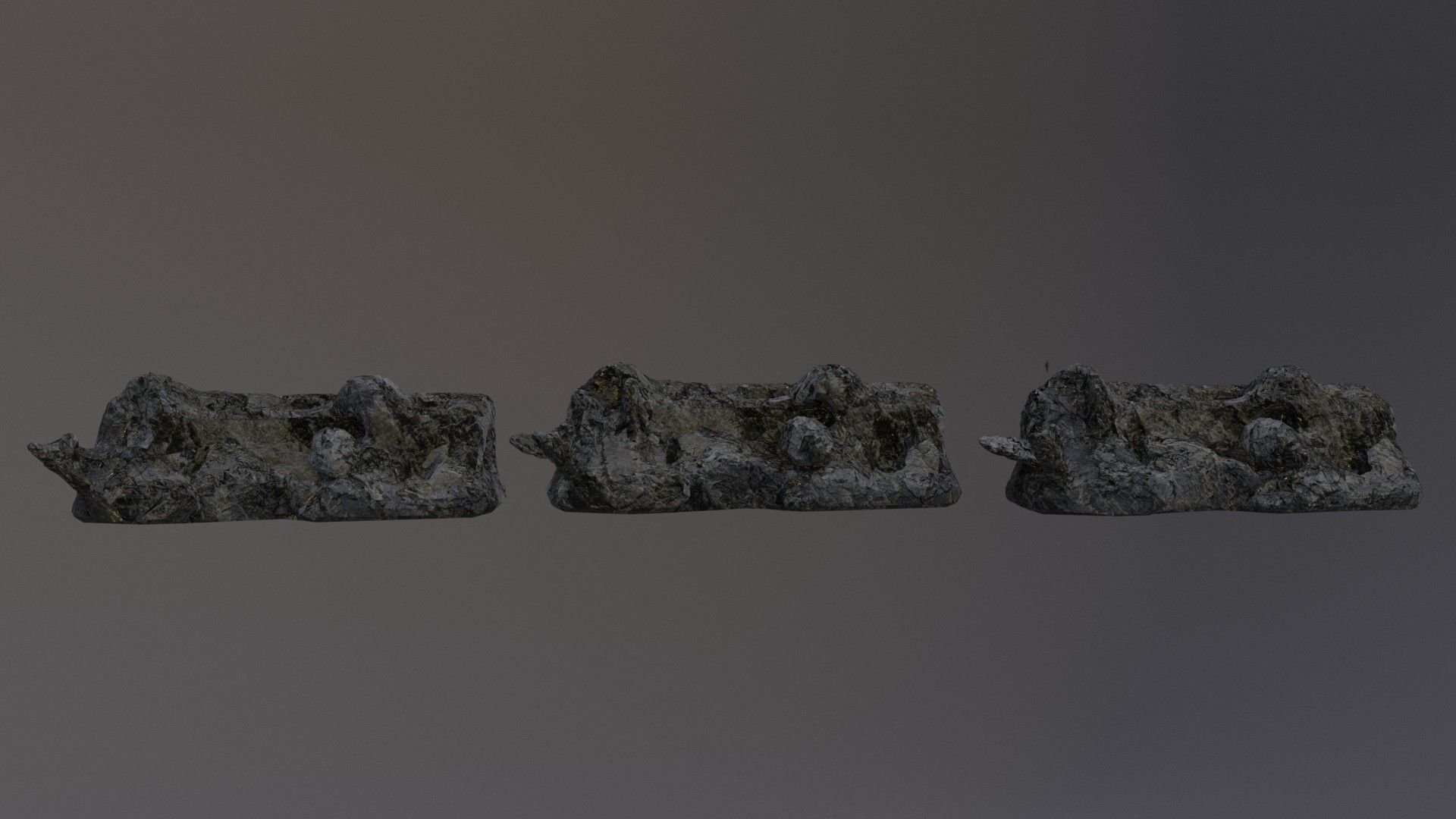 Low Poly Cliff Rock Set For Games  Low-poly 3D model_13