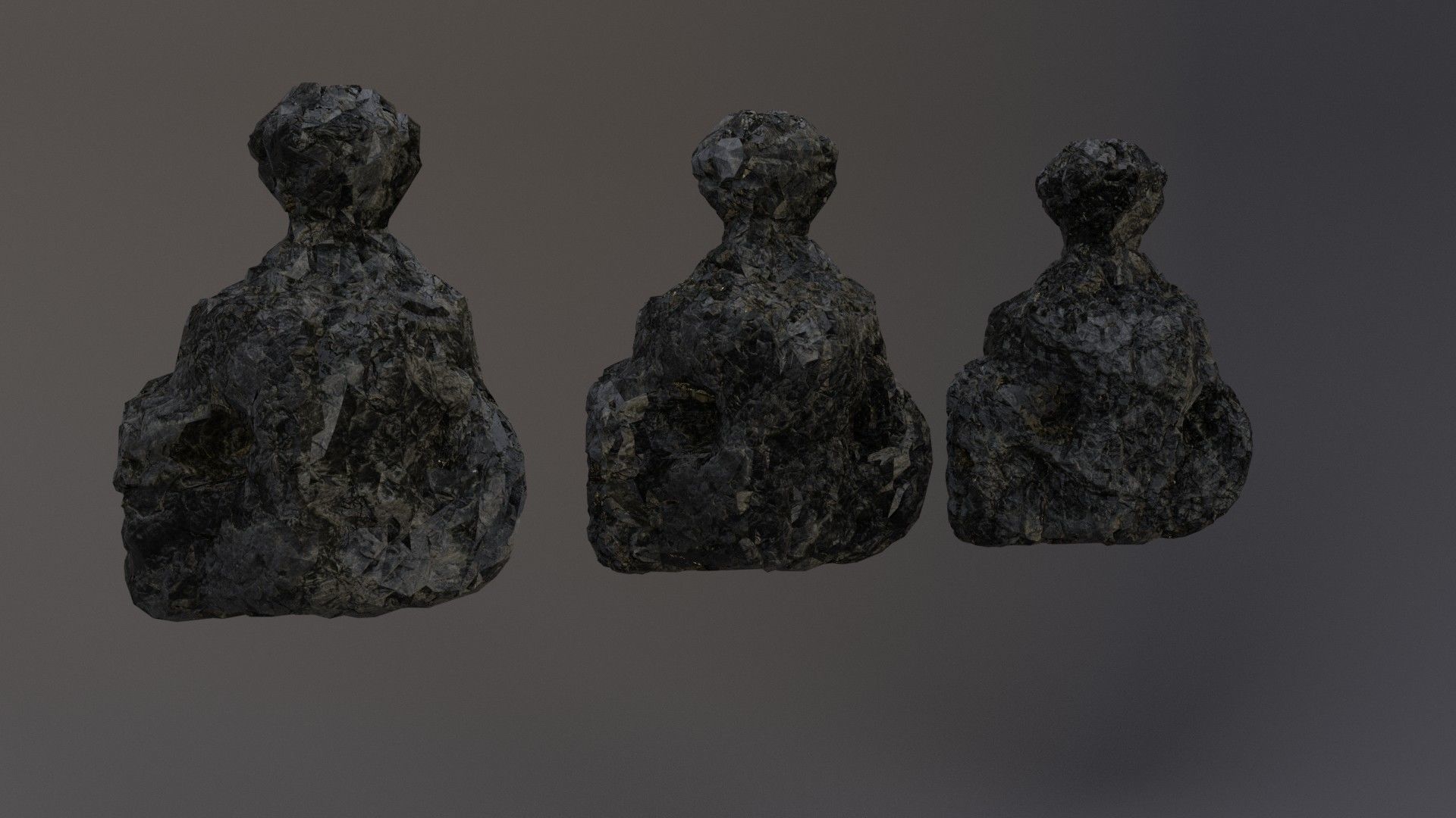 Low Poly Cliff Rock Set For Games  Low-poly 3D model_11