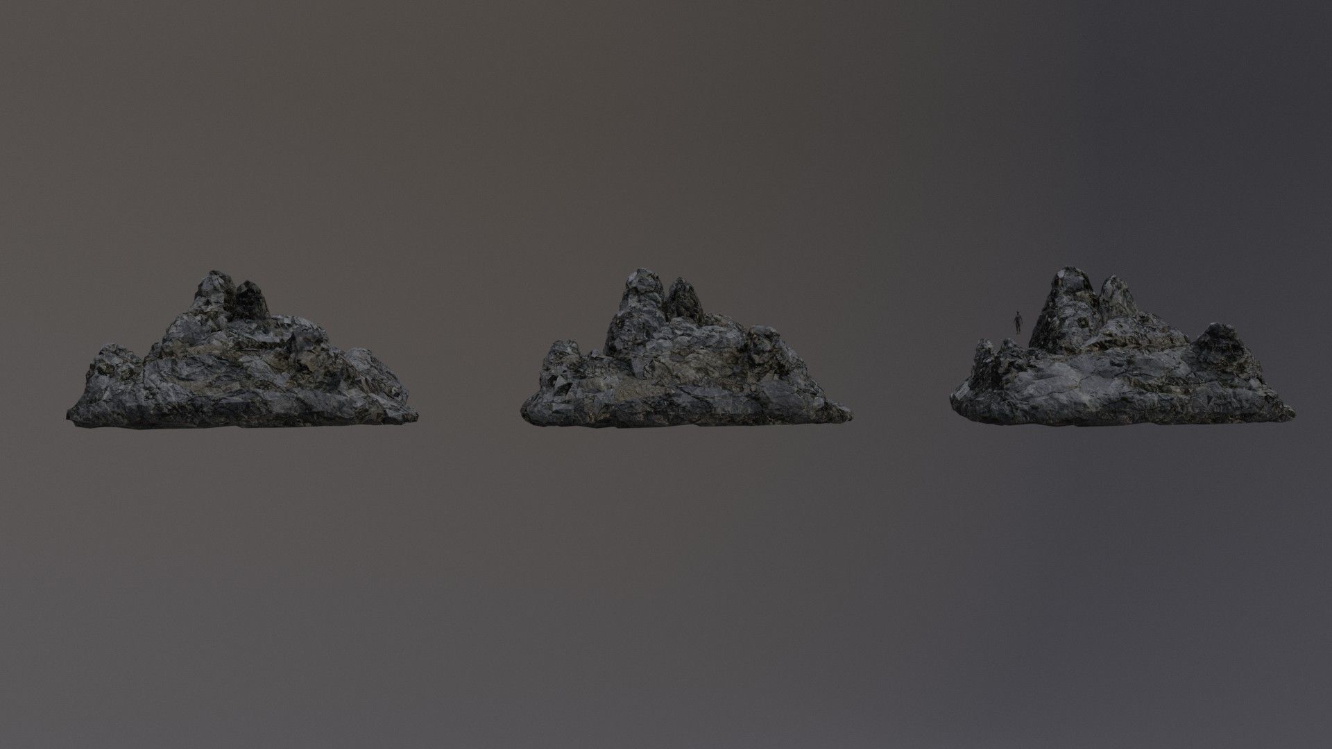 Low Poly Cliff Rock Set For Games  Low-poly 3D model_45