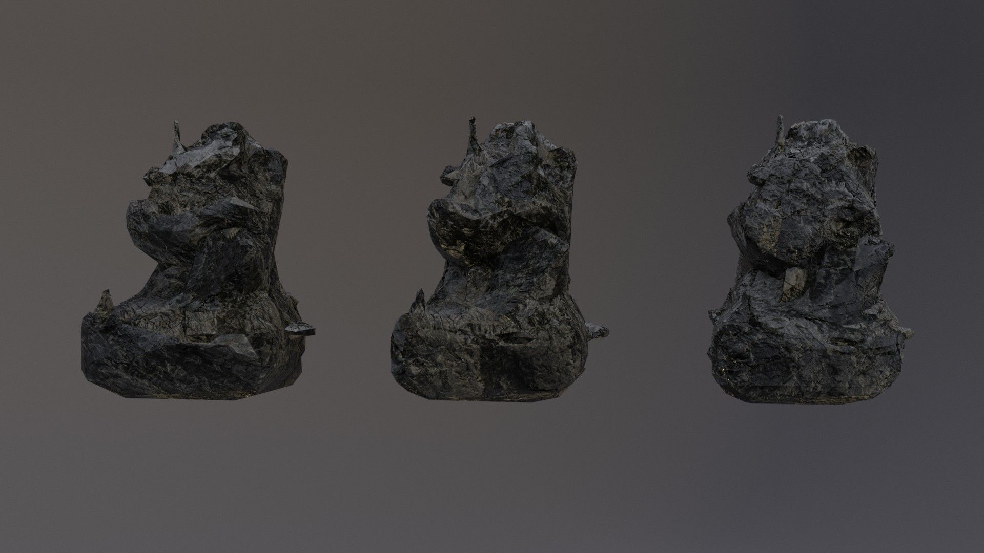 Low Poly Cliff Rock Set For Games  Low-poly 3D model_39