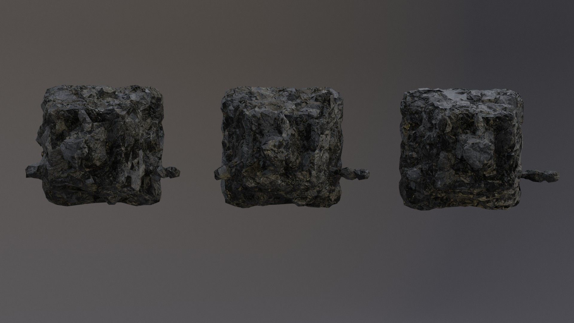 Low Poly Cliff Rock Set For Games  Low-poly 3D model_44