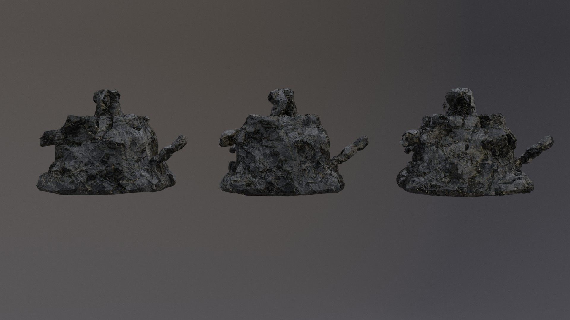 Low Poly Cliff Rock Set For Games  Low-poly 3D model_42