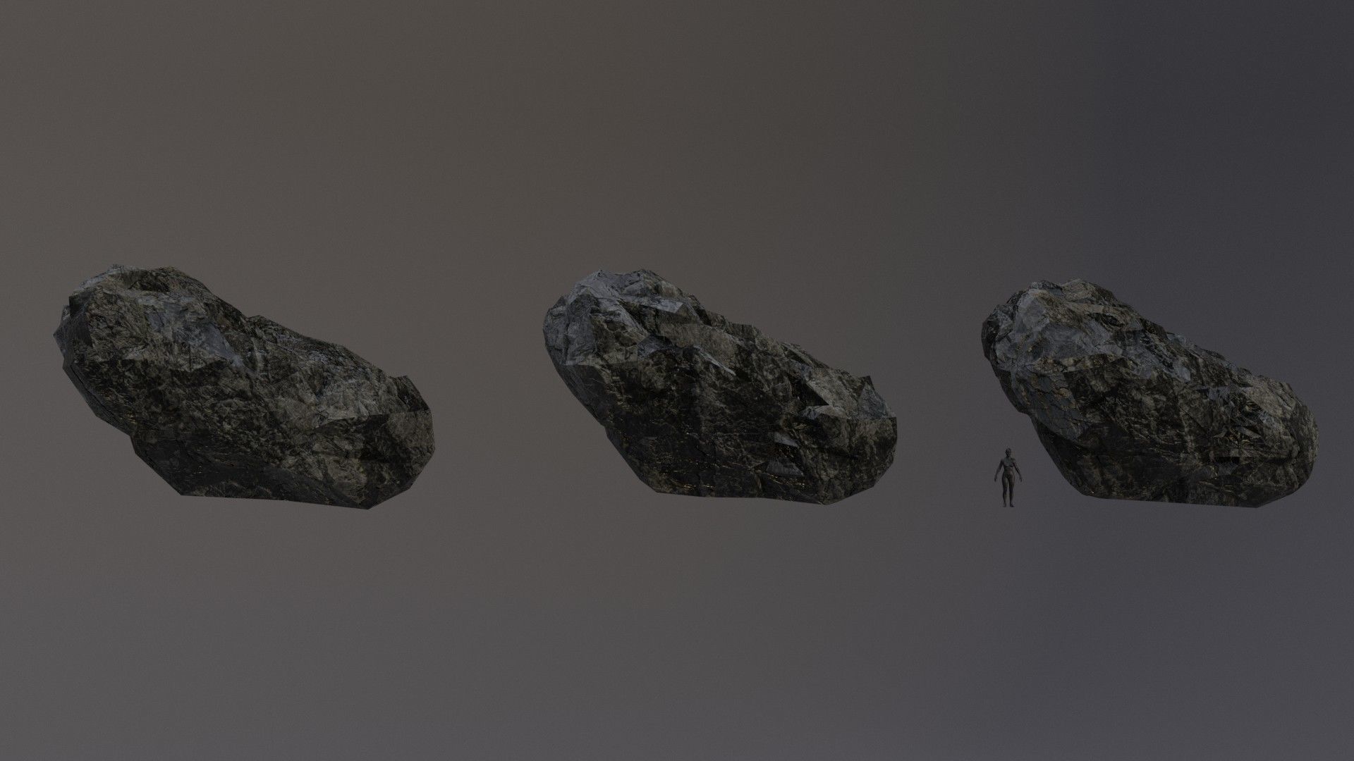 Low Poly Cliff Rock Set For Games  Low-poly 3D model_4