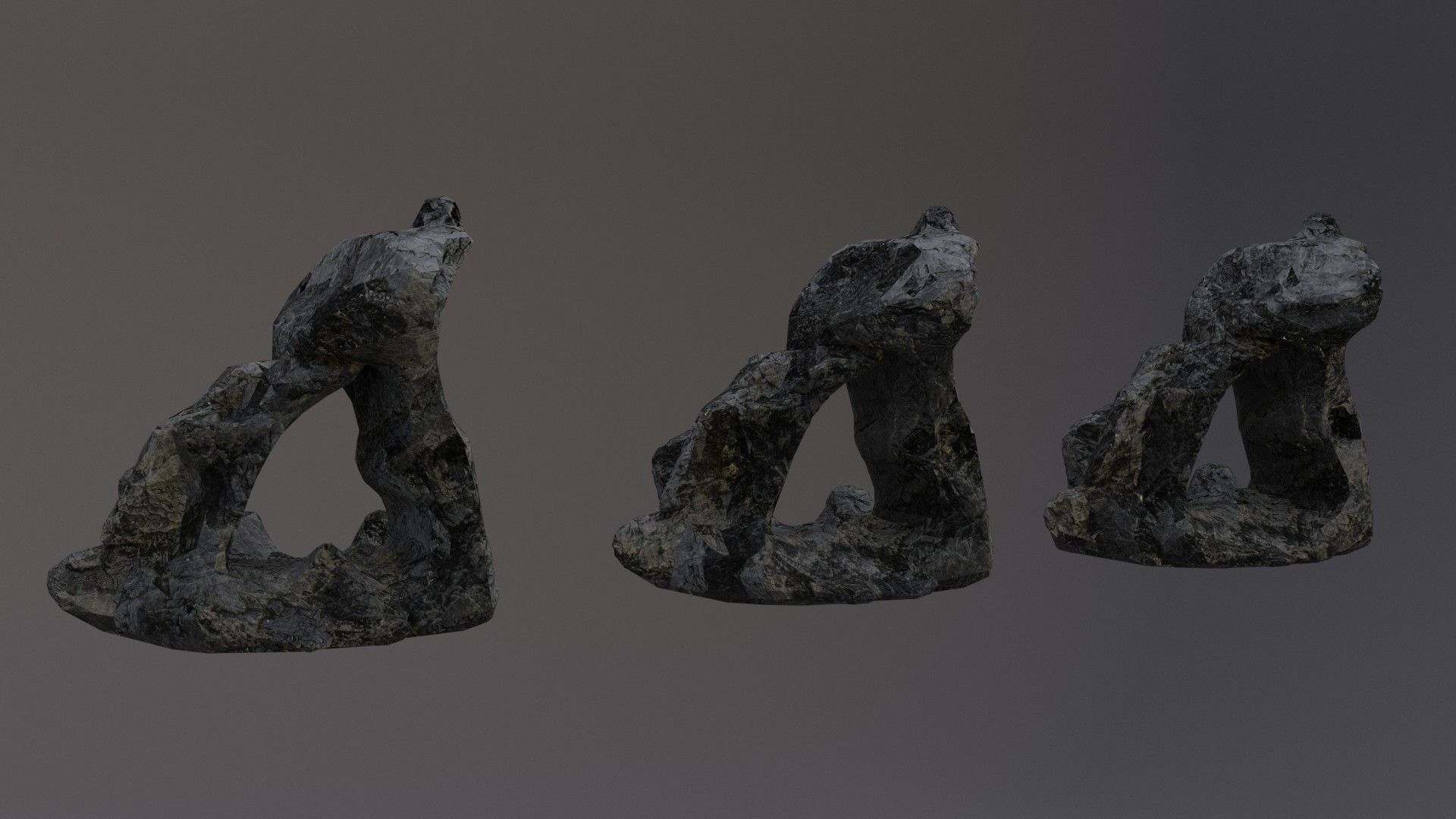 Low Poly Cliff Rock Set For Games  Low-poly 3D model_26