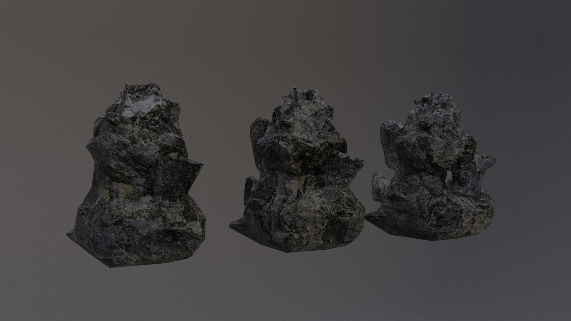 Low Poly Cliff Rock Set For Games  Low-poly 3D model_40