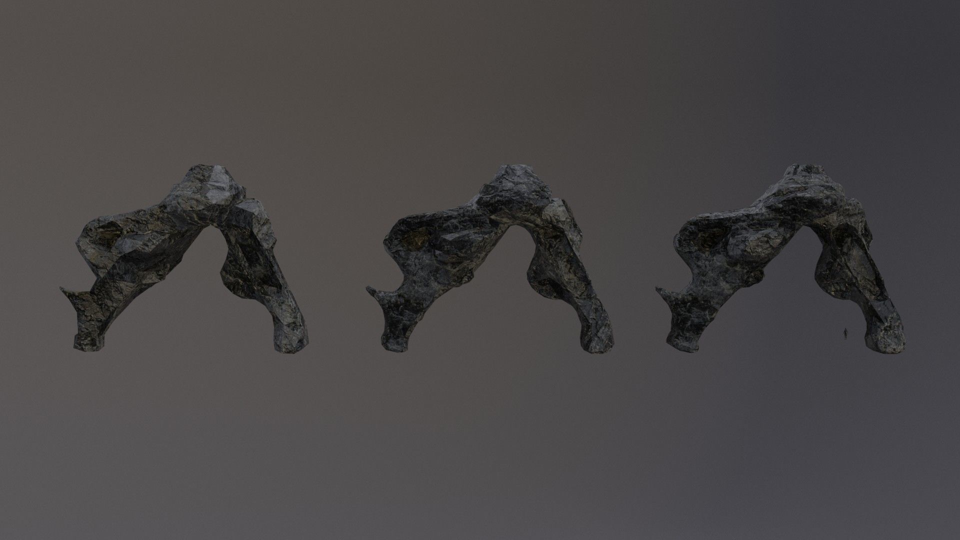 Low Poly Cliff Rock Set For Games  Low-poly 3D model_22