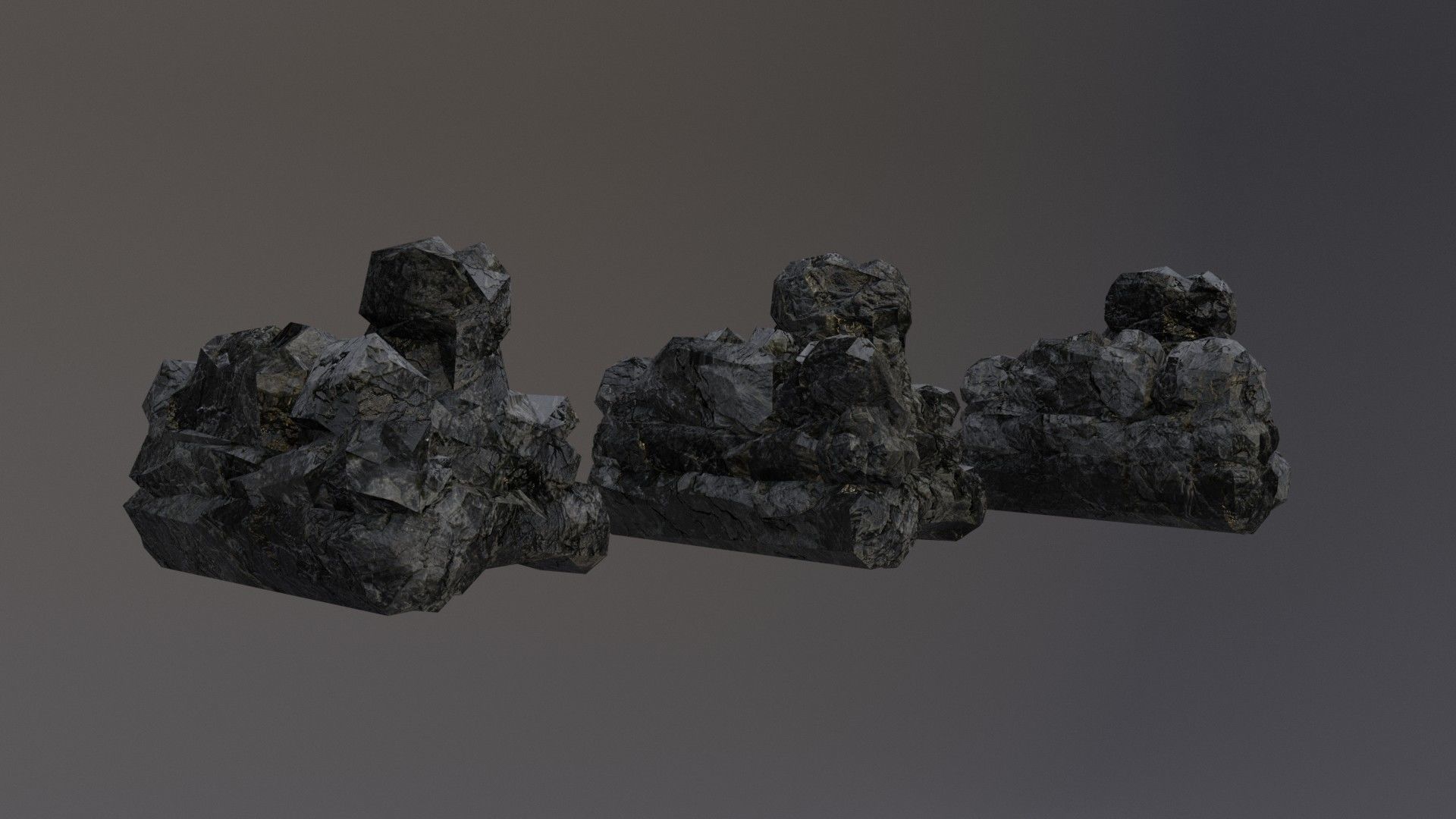 Low Poly Cliff Rock Set For Games  Low-poly 3D model_2