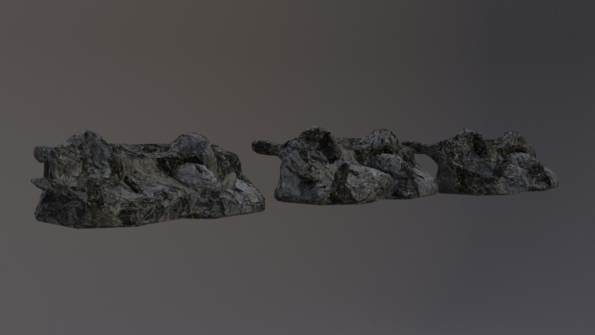 Low Poly Cliff Rock Set For Games  Low-poly 3D model_14