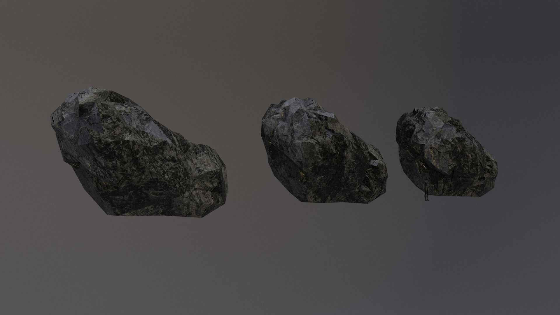 Low Poly Cliff Rock Set For Games  Low-poly 3D model_5