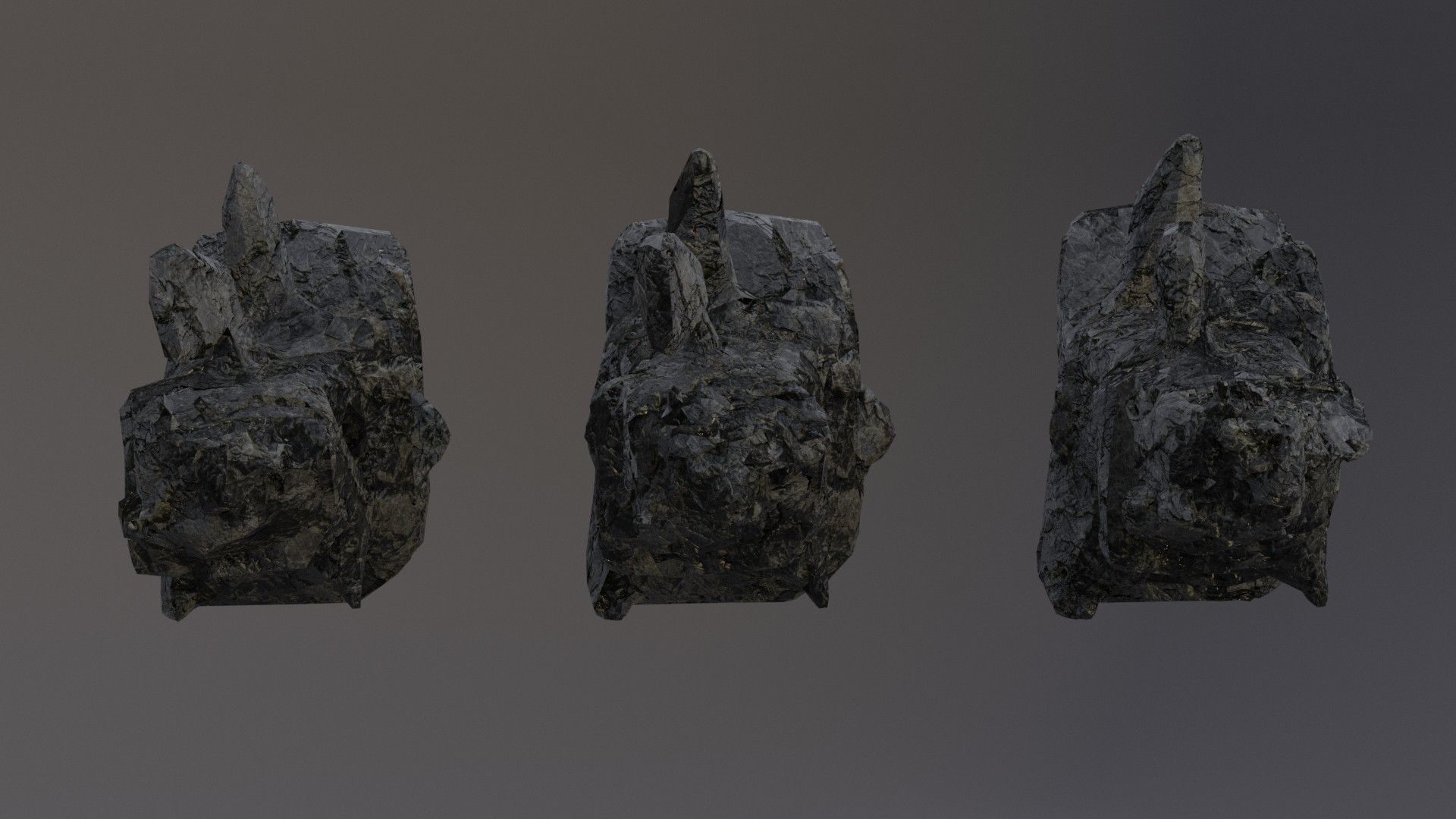 Low Poly Cliff Rock Set For Games  Low-poly 3D model_41