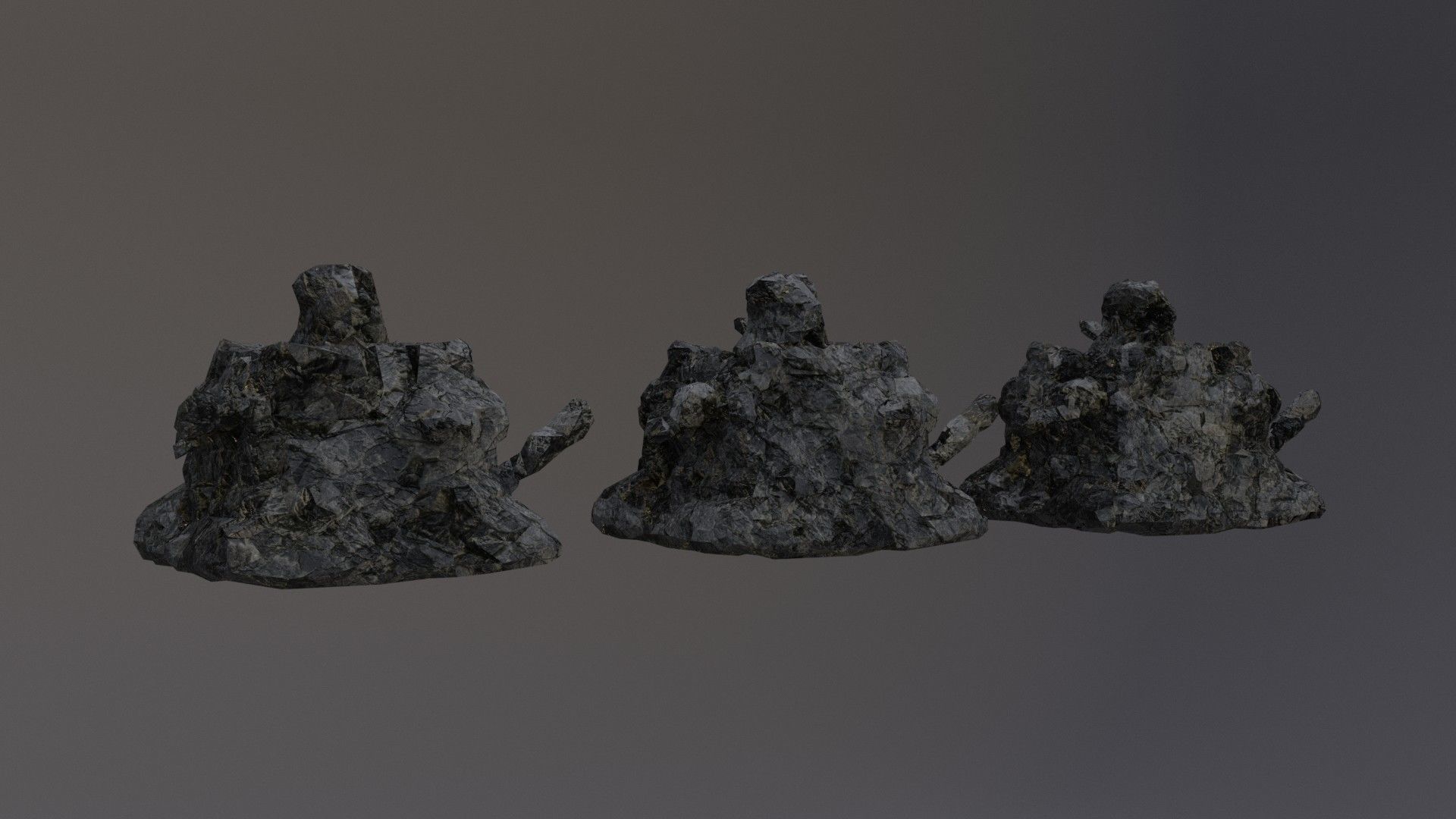 Low Poly Cliff Rock Set For Games  Low-poly 3D model_43
