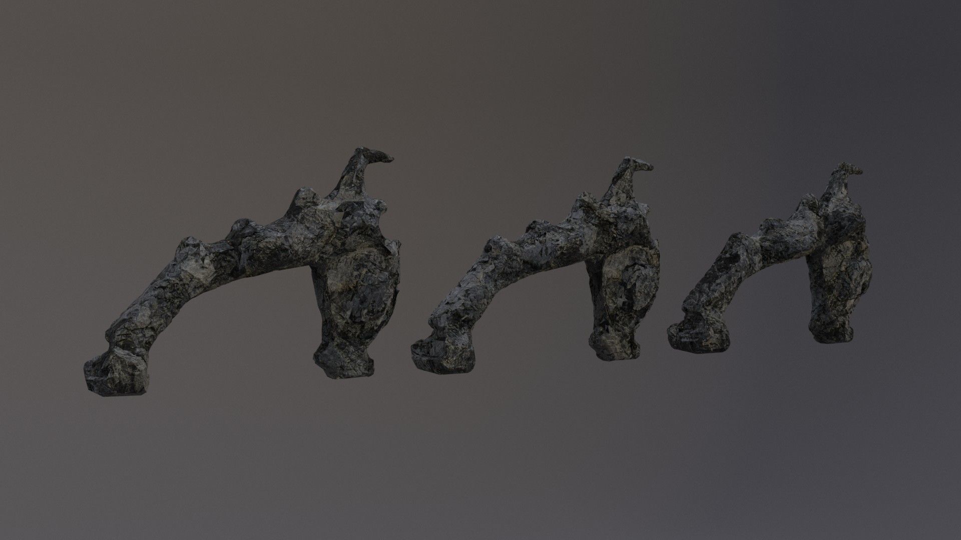 Low Poly Cliff Rock Set For Games  Low-poly 3D model_29