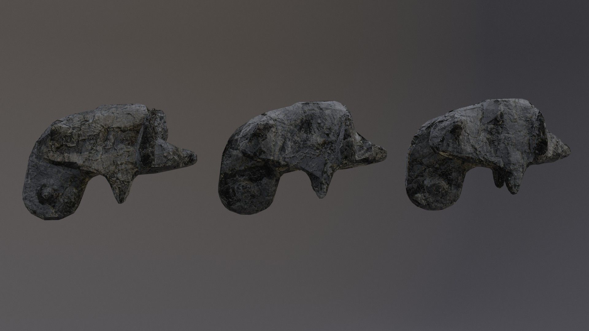 Low Poly Cliff Rock Set For Games  Low-poly 3D model_34