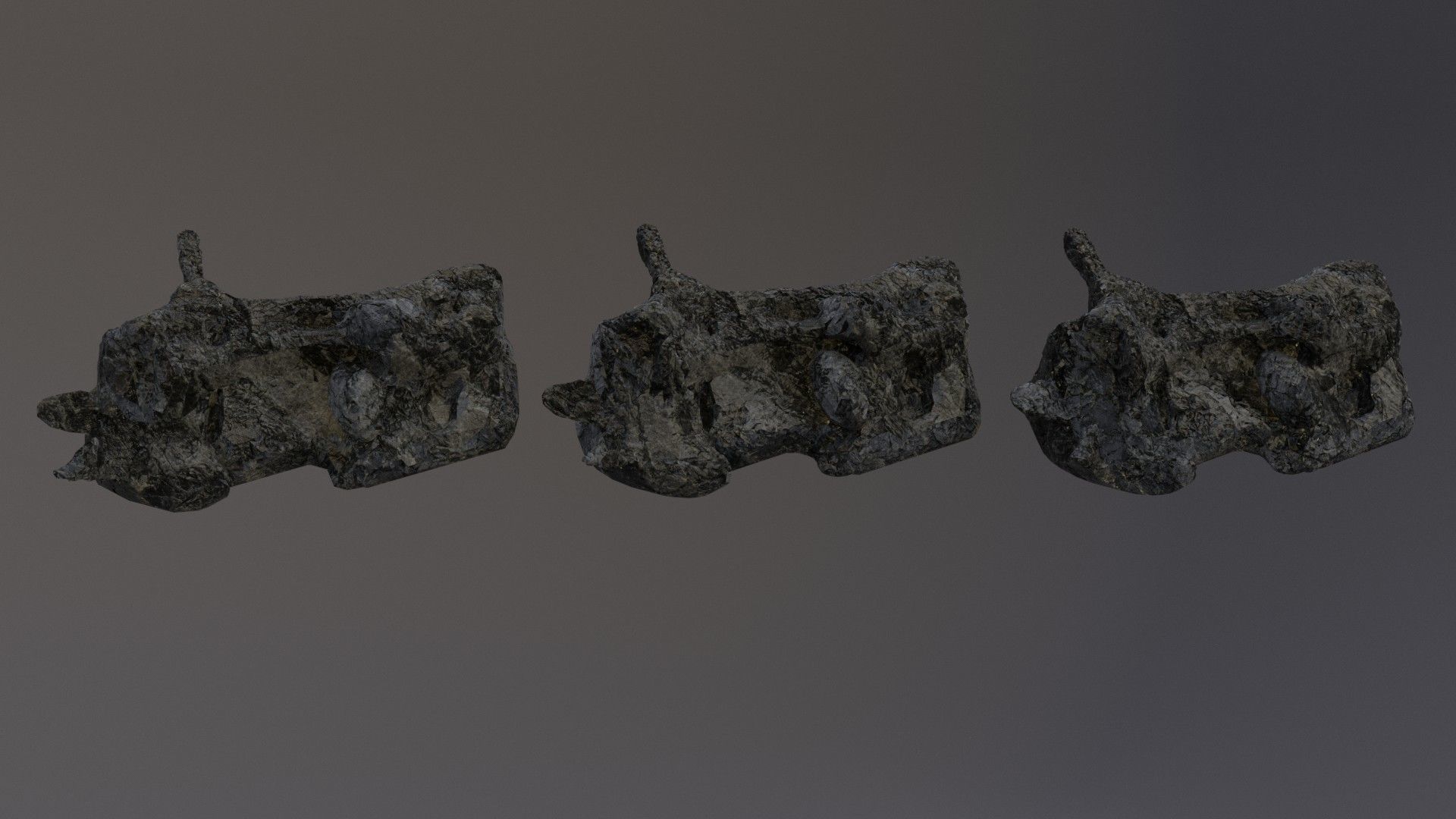 Low Poly Cliff Rock Set For Games  Low-poly 3D model_15