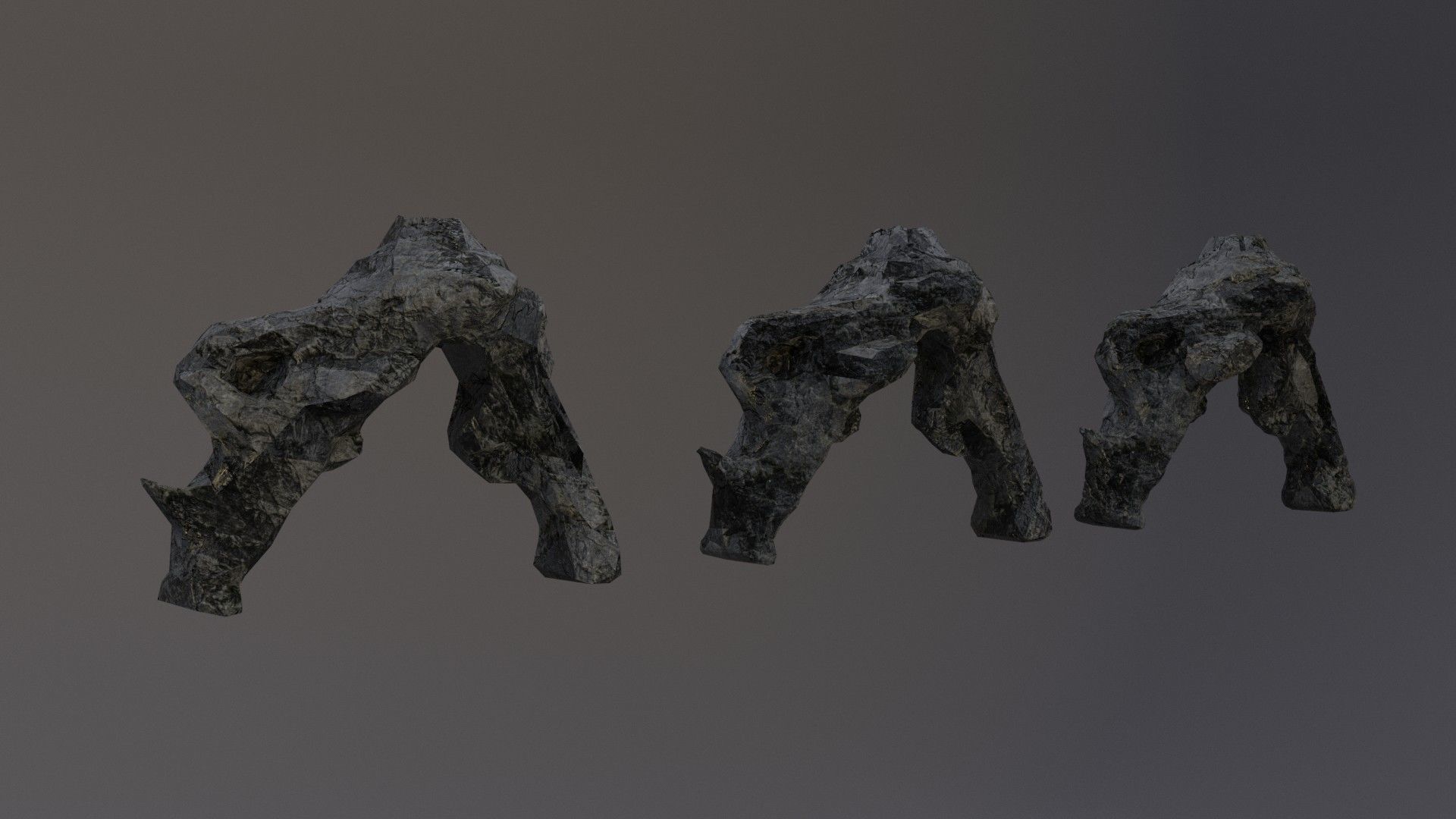 Low Poly Cliff Rock Set For Games  Low-poly 3D model_23