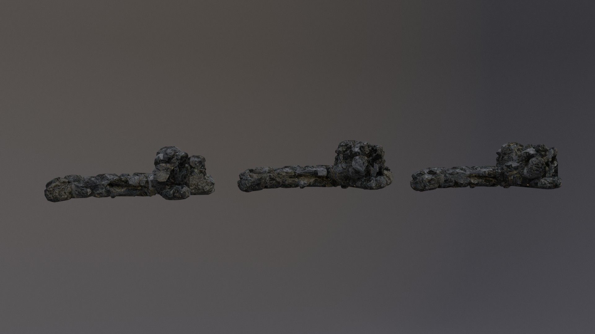 Low Poly Cliff Rock Set For Games  Low-poly 3D model_16