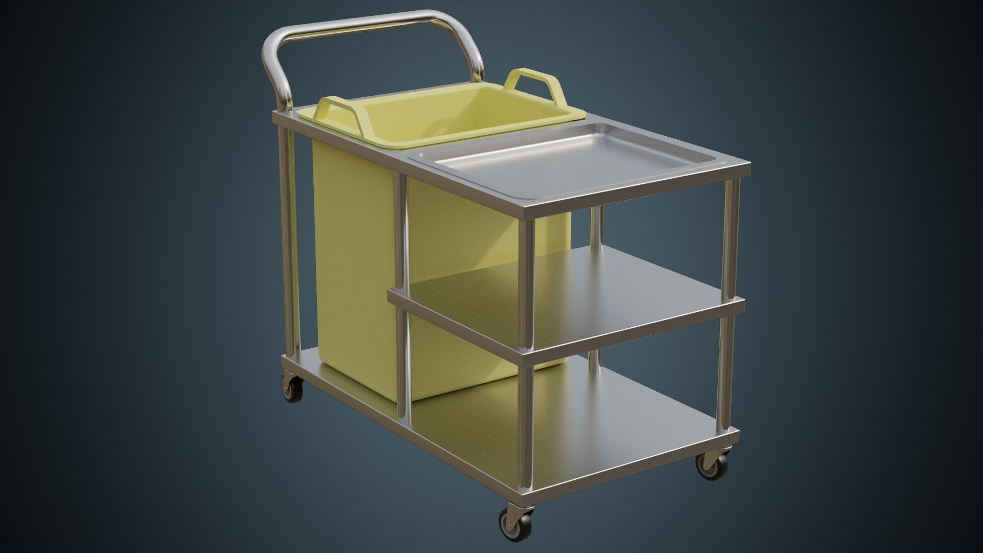 Medical Supply Cart 1 Basic Low-poly 3D model_1