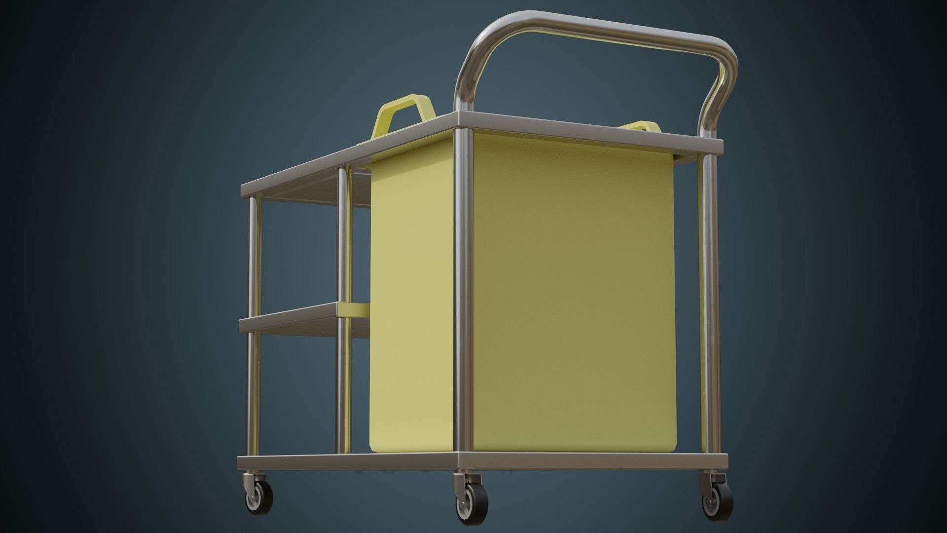 Medical Supply Cart 1 Basic Low-poly 3D model_3
