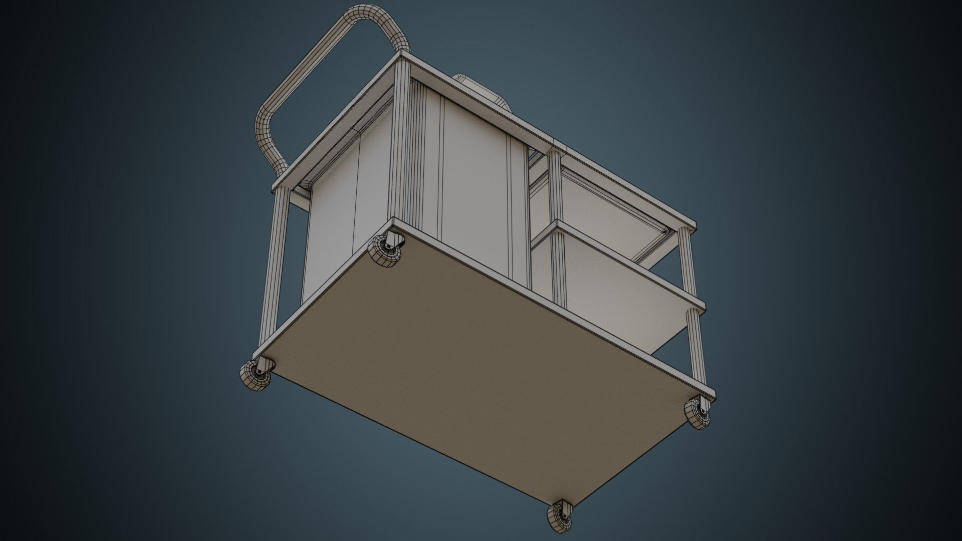 Medical Supply Cart 1 Basic Low-poly 3D model_6