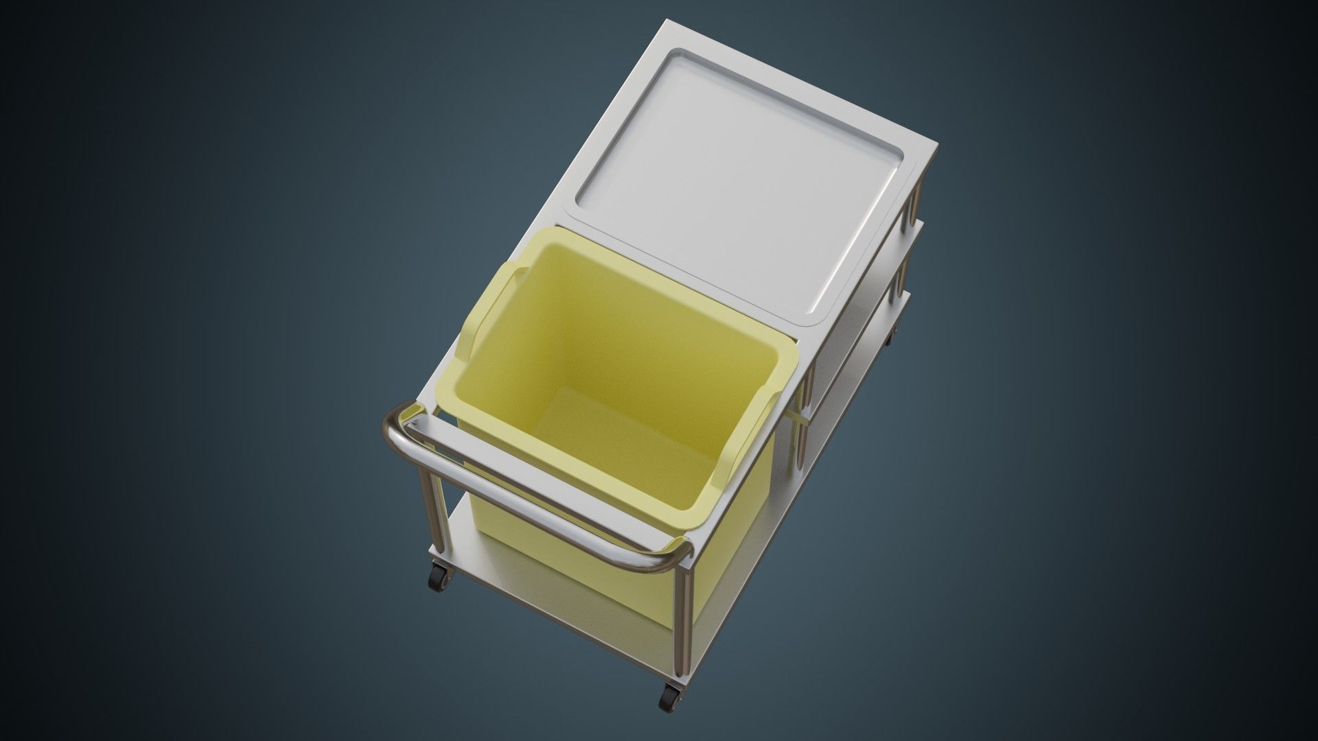 Medical Supply Cart 1 Basic Low-poly 3D model_2