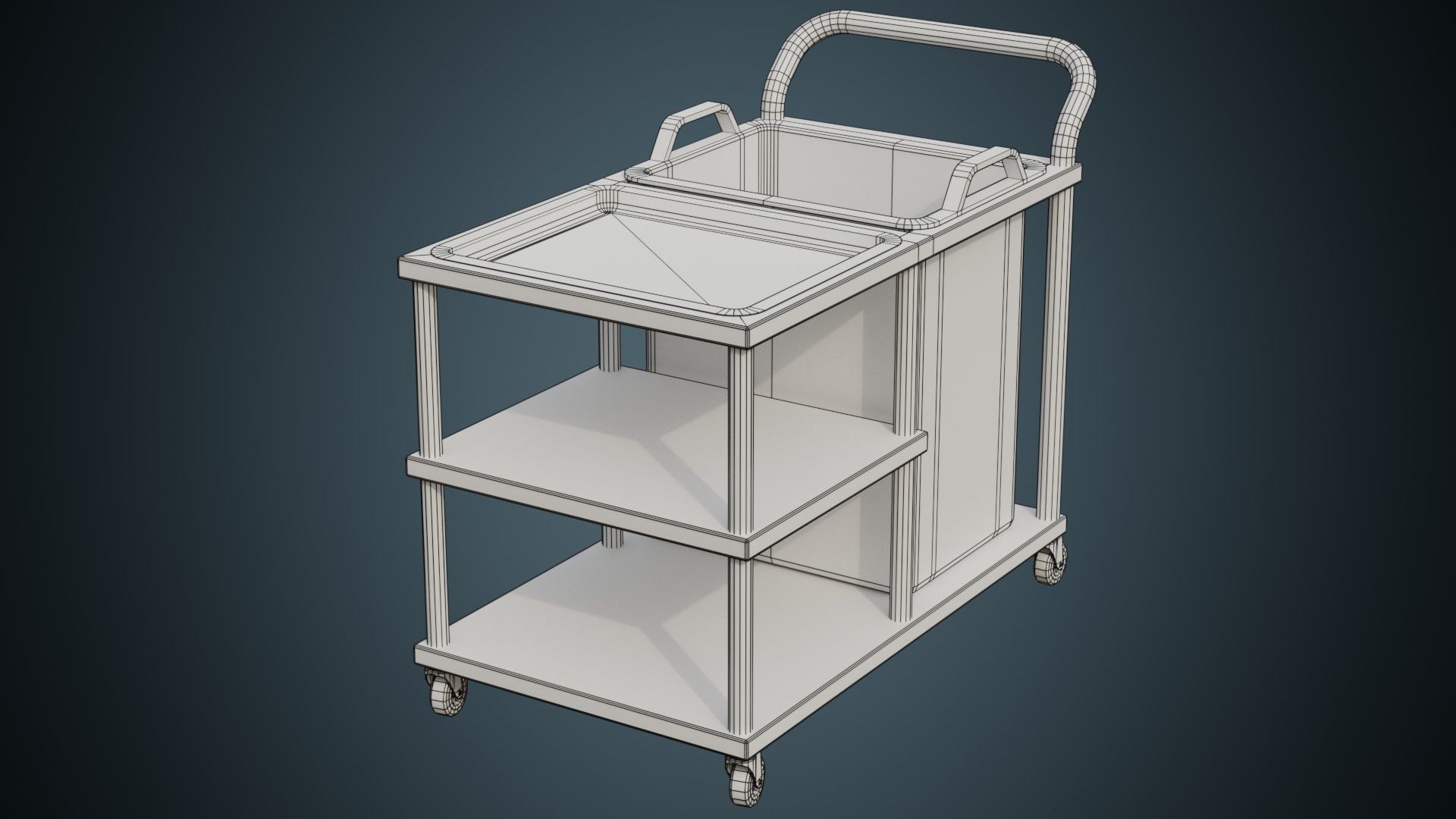 Medical Supply Cart 1 Basic Low-poly 3D model_5