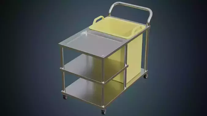 Medical Supply Cart 1 Basic Low-poly 3D model