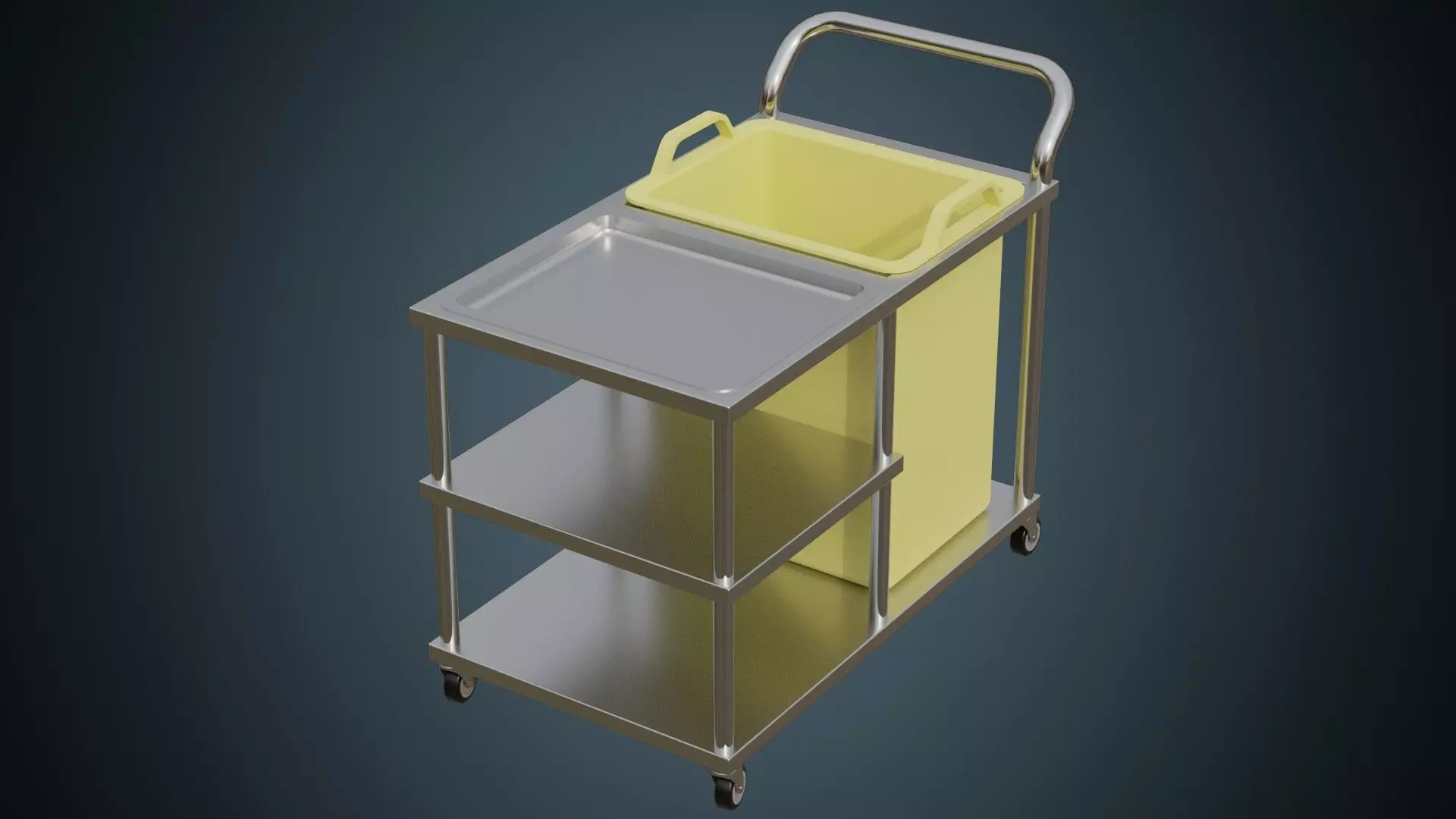 Medical Supply Cart 1 Basic Low-poly 3D model_0