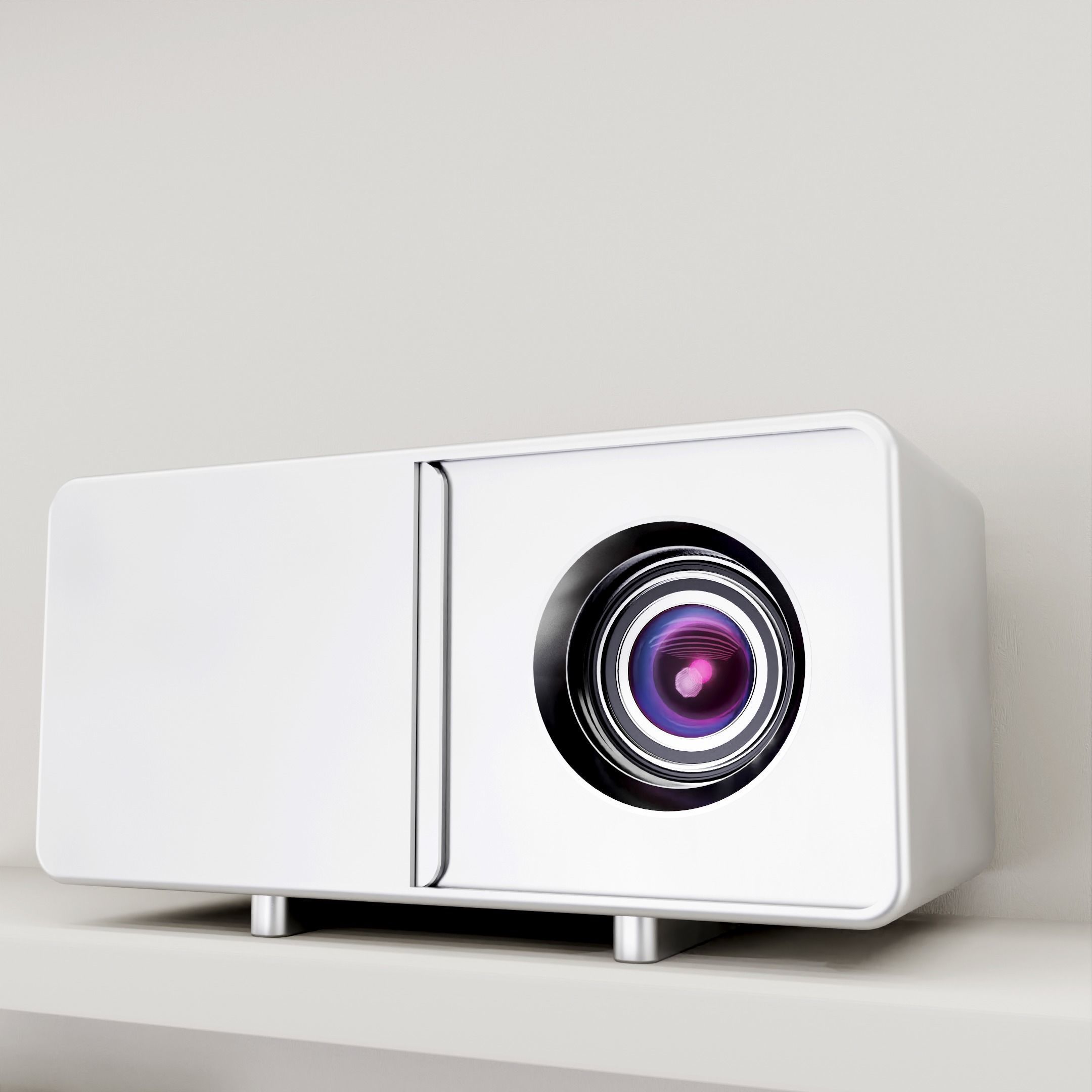 Projectors 3 units Low-poly 3D model_6