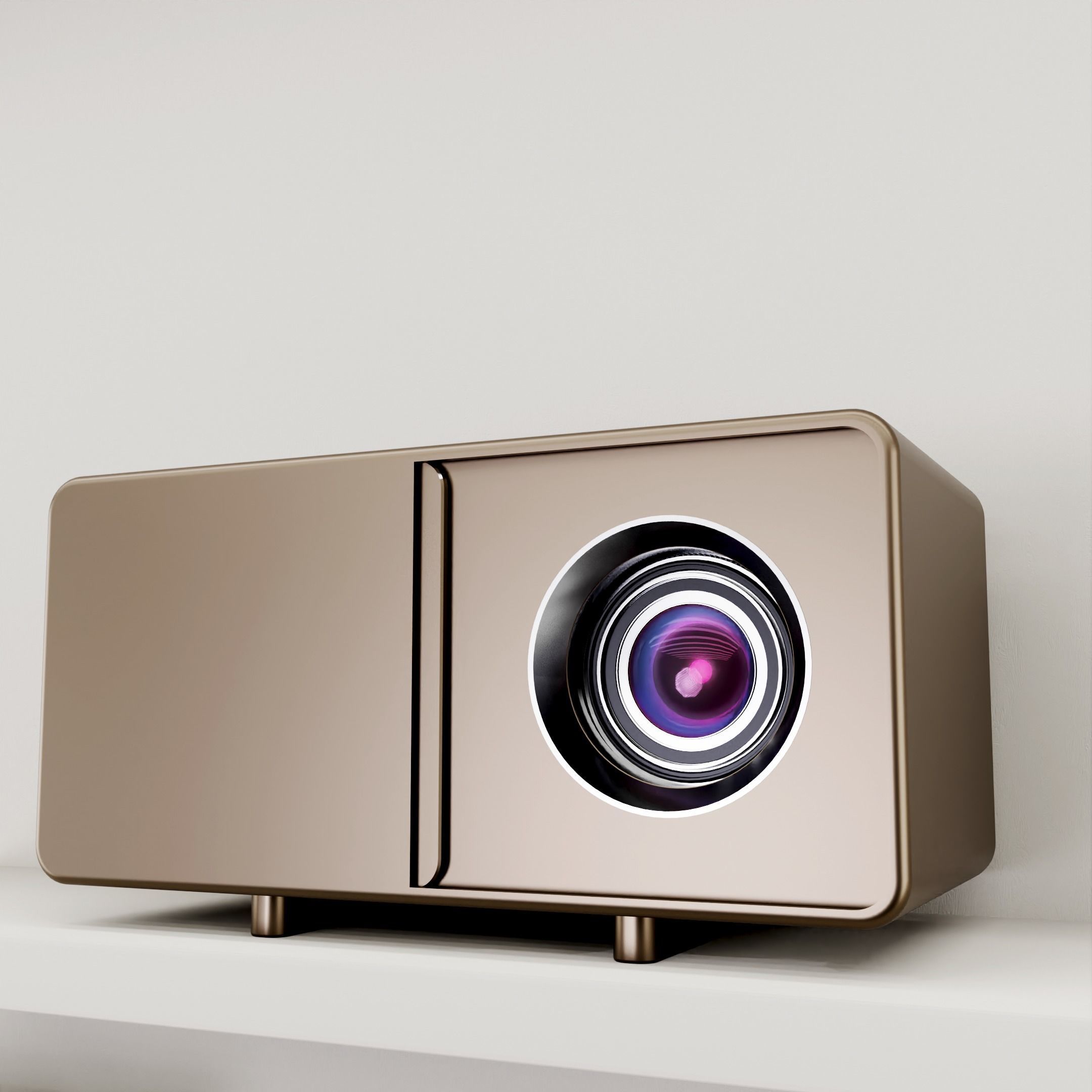 Projectors 3 units Low-poly 3D model_7