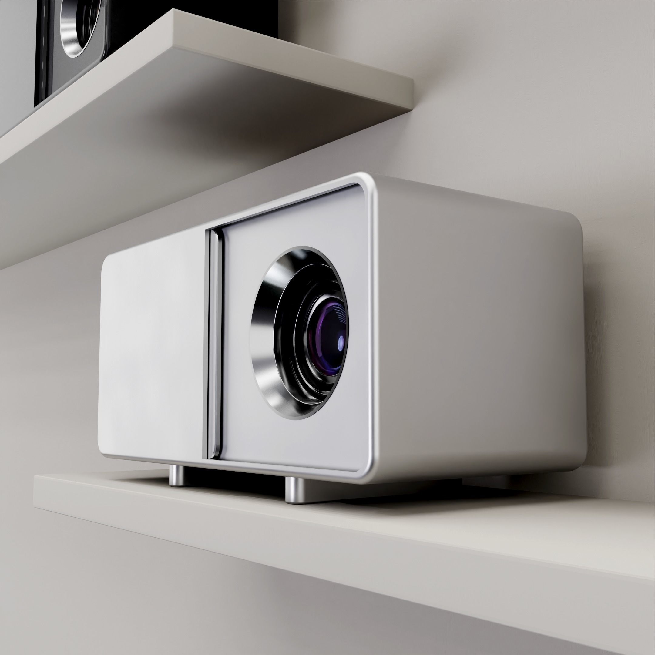 Projectors 3 units Low-poly 3D model_2