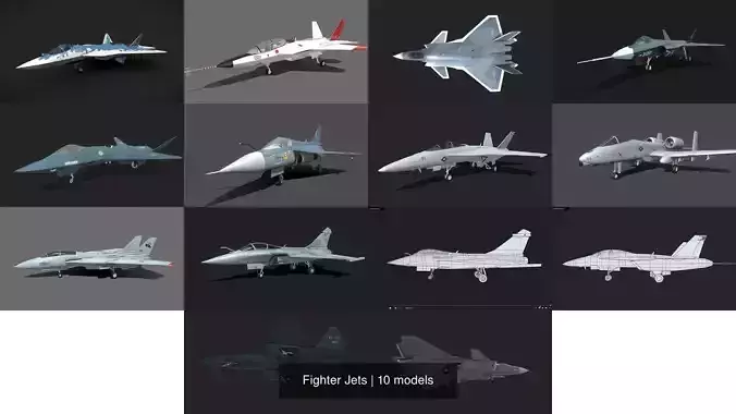 Fighter Jets 3D Model Collection