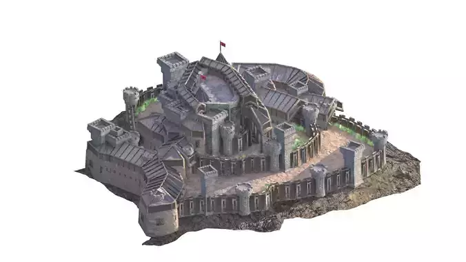 Medieval Town City Building Castle Tower Blender 