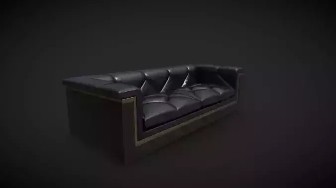 Black Leather Couch - VR Ready