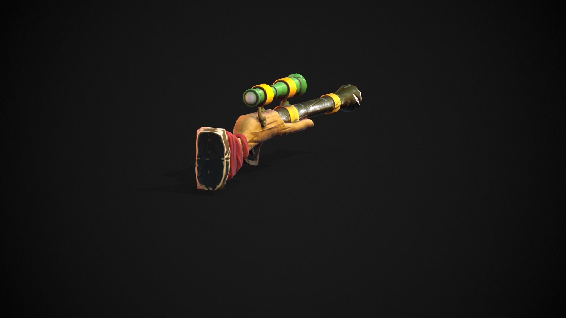 Stylized Rifle Gun Low-poly 3D model_10