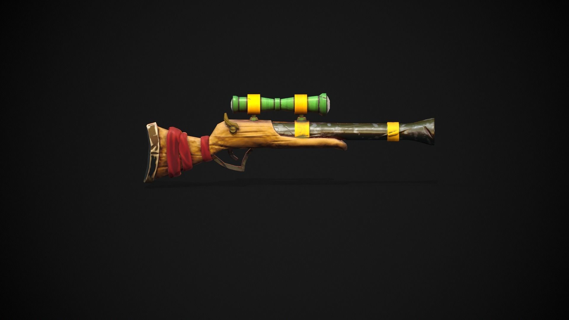 Stylized Rifle Gun Low-poly 3D model_13