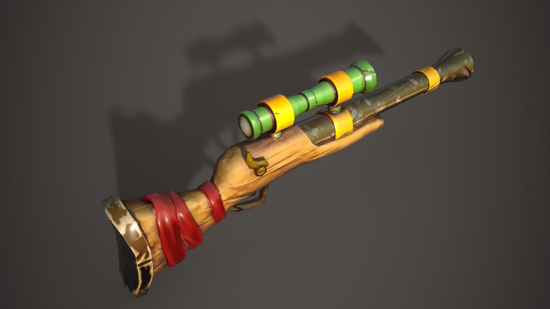 Stylized Rifle Gun Low-poly 3D model_6