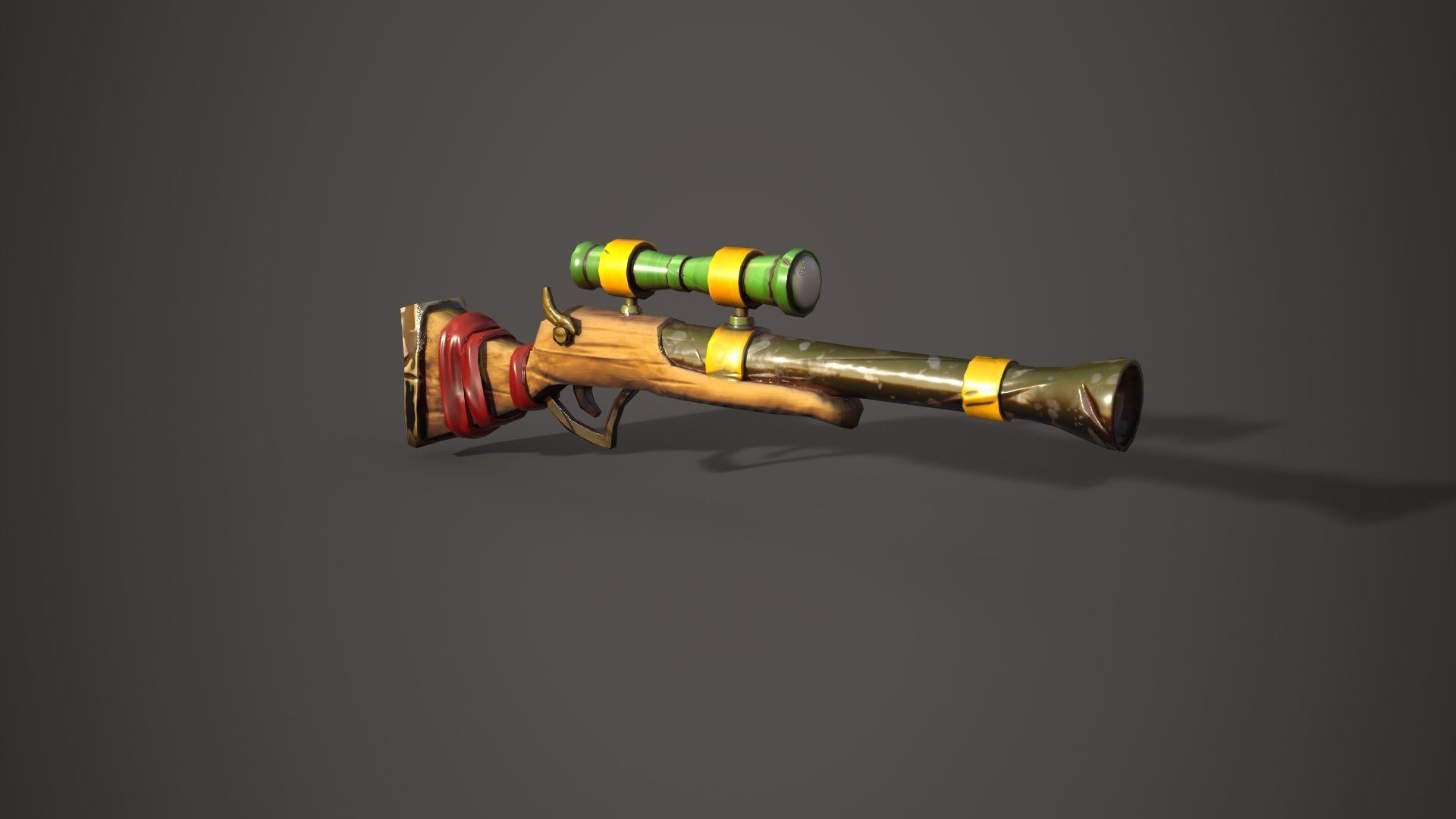 Stylized Rifle Gun Low-poly 3D model_3