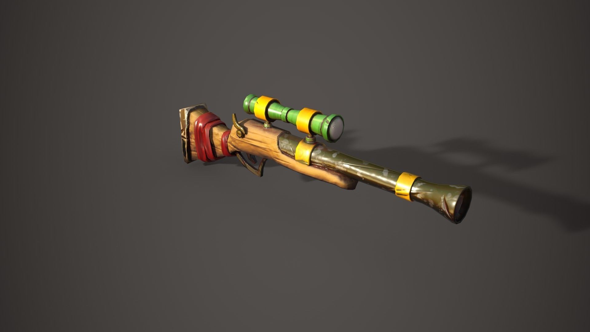 Stylized Rifle Gun Low-poly 3D model_5