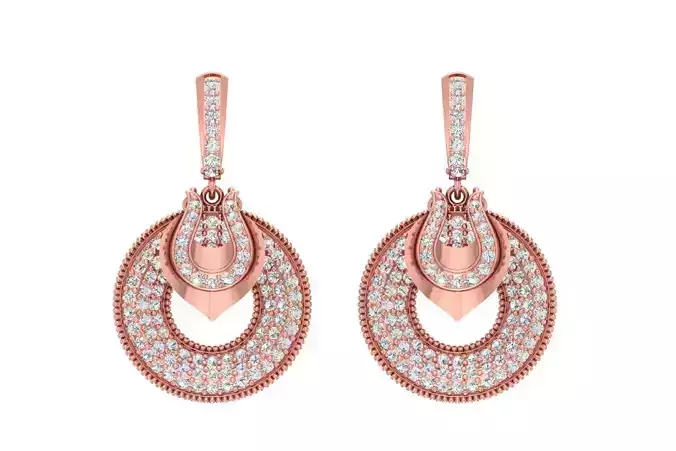 Women Drop Earring 3dm STL OBJ FBX Renders Details