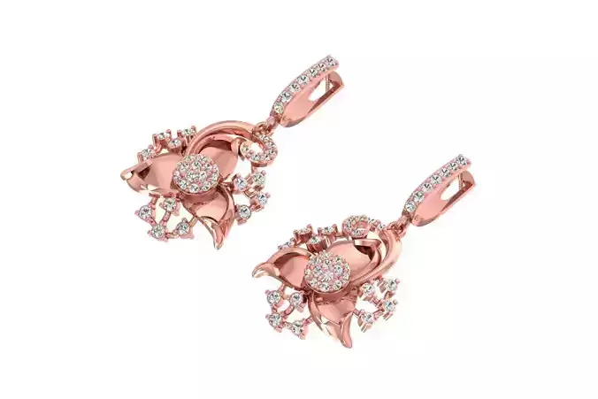 Women Drop Earring 3dm STL OBJ FBX Renders Details