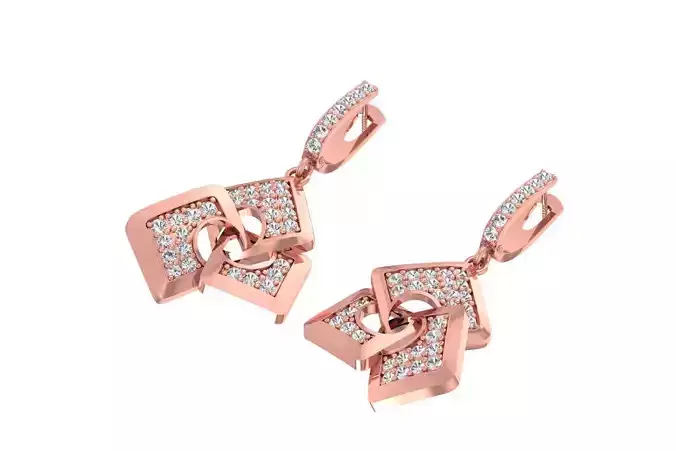 Women Drop Earring 3dm STL OBJ FBX Renders Details 3D print model